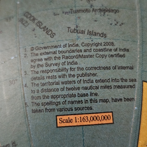 GLOBE 4inch diameter 163,000,000 : 1 scale copyright 2008 government of India - Picture 9 of 11